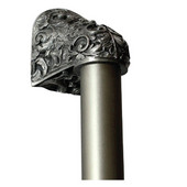  King's Road Collection 12'' Wide Acanthus Plain Bar Appliance Pull in Antique Pewter, 12'' W x 2-1/2'' D x 2-1/8'' H