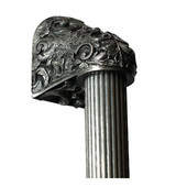  King's Road Collection 12'' Wide Acanthus Fluted Bar Appliance Pull in Brilliant Pewter, 12'' W x 2-1/2'' D x 2-1/8'' H