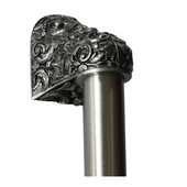  King's Road Collection 12'' Wide Acanthus Plain Bar Appliance Pull in Brilliant Pewter, 12'' W x 2-1/2'' D x 2-1/8'' H