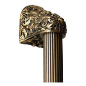  King's Road Collection 12'' Wide Acanthus Fluted Bar Appliance Pull in 24K Satin Gold, 12'' W x 2-1/2'' D x 2-1/8'' H