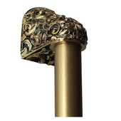  King's Road Collection 12'' Wide Acanthus Plain Bar Appliance Pull in 24K Satin Gold, 12'' W x 2-1/2'' D x 2-1/8'' H