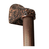  Florals & Leaves Collection 12'' Wide Florid Leaves Fluted Bar Appliance Pull in Antique Copper, 12'' W x 2-1/2'' D x 2-1/8'' H