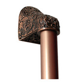  Florals & Leaves Collection 12'' Wide Florid Leaves Plain Bar Appliance Pull in Antique Copper, 12'' W x 2-1/2'' D x 2-1/8'' H