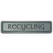  Kitchen ID Collection 4'' Wide Horizontal) ''Recycling'' Cabinet Pull in Antique Pewter, 4'' W x 7/8'' D x 7/8'' H
