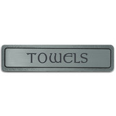  Kitchen ID Collection 4'' Wide (Horizontal) ''Towels'' Cabinet Pull in Antique Pewter, 4'' W x 7/8'' D x 7/8'' H