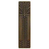  Tropical Collection 4'' Wide Royal Palm (Vertical) Cabinet Pull in Antique Brass, 4'' W x 7/8'' D x 1'' H