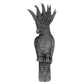  Tropical Collection 4-5/8'' Wide Cockatoo (Vertical - Right Side) Cabinet Pull in Brilliant Pewter, 4-5/8'' W x 7/8'' D x 1-3/4'' H