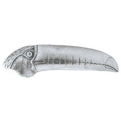  Tropical Collection 4-3/8'' Wide Toucan (Left Side) Cabinet Pull in Brilliant Pewter, 4-3/8'' W x 7/8'' D x 1-1/4'' H