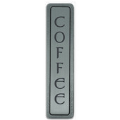  Kitchen ID Collection 4'' Wide (Vertical) ''Coffee'' Cabinet Pull in Antique Pewter, 4'' W x 7/8'' D x 7/8'' H