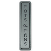  Kitchen ID Collection 4'' Wide (Vertical) ''Pots & Pans'' Cabinet Pull in Antique Pewter, 4'' W x 7/8'' D x 7/8'' H