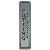  Kitchen ID Collection 4'' Wide (Vertical - 2 Lines) ''Cutting Boards'' Cabinet Pull in Antique Pewter, 4'' W x 7/8'' D x 7/8'' H