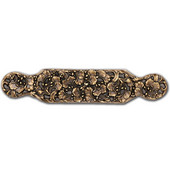  Florals & Leaves Collection 6-1/4'' Wide Florid Leaves Large Cabinet Pull in Antique Brass, 6-1/4'' W x 7/8'' D x 4-1/4'' H