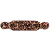  Florals & Leaves Collection 6-1/4'' Wide Florid Leaves Large Cabinet Pull in Antique Copper, 6-1/4'' W x 7/8'' D x 4-1/4'' H
