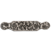  Florals & Leaves Collection 6-1/4'' Wide Florid Leaves Large Cabinet Pull in Antique Pewter, 6-1/4'' W x 7/8'' D x 4-1/4'' H