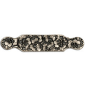  Florals & Leaves Collection 6-1/4'' Wide Florid Leaves Large Cabinet Pull in Satin Nickel, 6-1/4'' W x 7/8'' D x 4-1/4'' H