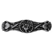  Nouveau Collection 3-7/8'' Wide River Iris Cabinet Pull in Brilliant Pewter, 3-7/8'' W x 7/8'' D x 1'' H