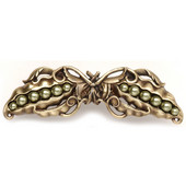  Kitchen Garden Collection 5'' Wide Pearly Peapod Cabinet Pull in Antique Brass, 5'' W x 1-1/8'' D x 1-1/2'' H