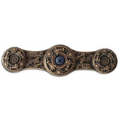  Jewels Collection 3-7/8'' Wide Jeweled Lily Cabinet Pull in Antique Brass with Blue Sodalite Natural Stone Center, 3-7/8'' W x 7/8'' D x 1-1/16'' H