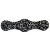 Jewels Collection 3-7/8'' Wide Jeweled Lily Cabinet Pull in Antique Pewter with Blue Sodalite Natural Stone Center, 3-7/8'' W x 7/8'' D x 1-1/16'' H