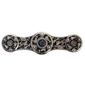  Jewels Collection 3-7/8'' Wide Jeweled Lily Cabinet Pull in Brite Nickel with Blue Sodalite Natural Stone Center, 3-7/8'' W x 7/8'' D x 1-1/16'' H