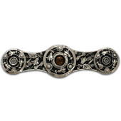  Jewels Collection 3-7/8'' Wide Jeweled Lily Cabinet Pull in Brite Nickel with Tiger Eye Natural Stone Center, 3-7/8'' W x 7/8'' D x 1-1/16'' H