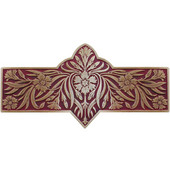  English Garden Collection 4-3/8'' Wide Dianthus Cabinet Pull in Enameled Antique Brass/Cayenne (Red), 4-3/8'' W x 7/8'' D x 2-1/4'' H