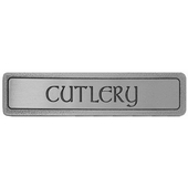  Kitchen ID Collection 4'' Wide (Horizontal) ''Cutlery'' Cabinet Pull in Antique Pewter, 4'' W x 7/8'' D x 7/8'' H
