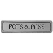  Kitchen ID Collection 4'' Wide (Horizontal) ''Pots & Pans'' Cabinet Pull in Antique Pewter, 4'' W x 7/8'' D x 7/8'' H