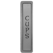  Kitchen ID Collection 4'' Wide (Vertical) ''Cups'' Cabinet Pull in Antique Pewter, 4'' W x 7/8'' D x 7/8'' H