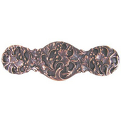  Florals & Leaves Collection 4'' Wide Florid Leaves Cabinet Pull in Antique Copper, 4'' W x 7/8'' D x 1-1/4'' H