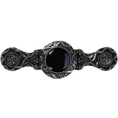  Jewels Collection 3-7/8'' Wide Victorian Jewel Cabinet Pull in Brite Nickel with Onyx Natural Stone, 3-7/8'' W x 1-1/4'' D x 1-1/4'' H