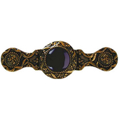  Jewels Collection 3-7/8'' Wide Victorian Jewel Cabinet Pull in 24K Gold Plate with Onyx Natural Stone, 3-7/8'' W x 1-1/4'' D x 1-1/4'' H