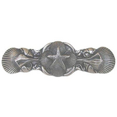  Pastimes Collection 4'' Wide Seaside Collage Cabinet Pull in Brite Nickel, 4'' W x 7/8'' D x 1-1/4'' H