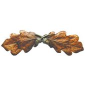  Woodland Collection 4'' Wide Oak Leaf Cabinet Pull in Brass Hand Tinted, 4'' W x 7/8'' D x 1-1/4'' H
