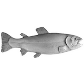  Lodge & Nature Collection 4-1/8'' Wide Rainbow Trout Cabinet Pull, Right Side/Faces Left in Hand-Tinted Antique Pewter, 4-1/8'' W x 7/8'' D x 1-1/2'' H