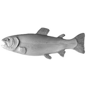  Lodge & Nature Collection 4-1/8'' Wide Rainbow Trout Cabinet Pull, Left Side/Faces Right in Hand-Tinted Antique Pewter, 4-1/8'' W x 7/8'' D x 1-1/2'' H
