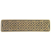  Nouveau Collection 3-7/8'' Wide Celtic Isles Rectangle Cabinet Pull in Antique Brass, 3-7/8'' W x 7/8'' D x 1'' H