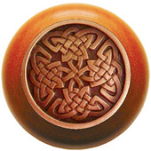  Nouveau Collection 1-1/2'' Diameter Celtic Isles Cherry Wood Round Knob in Antique Copper, 1-1/2'' Diameter x 1-1/8'' D