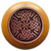  Nouveau Collection 1-1/2'' Diameter Celtic Isles Maple Wood Round Knob in Antique Copper, 1-1/2'' Diameter x 1-1/8'' D
