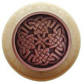  Nouveau Collection 1-1/2'' Diameter Celtic Isles Natural Wood Round Knob in Antique Copper, 1-1/2'' Diameter x 1-1/8'' D