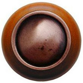  Classic Collection 1-1/2'' Diameter Plain Dome Cherry Wood Round Knob in Antique Copper, 1-1/2'' Diameter x 1-1/8'' D