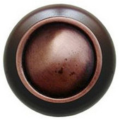  Classic Collection 1-1/2'' Diameter Plain Dome Dark Walnut Wood Round Knob in Antique Copper, 1-1/2'' Diameter x 1-1/8'' D