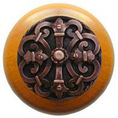  Chateau Collection 1-1/2'' Diameter Chateau Maple Wood Round Knob in Antique Copper, 1-1/2'' Diameter x 1-1/8'' D