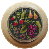  Tuscan Collection 1-1/2'' Diameter Tuscan Bounty Round Wood Cabinet Knob in Hand-Tinted Antique Brass and Natural, 1-1/2'' Diameter x 1-1/8'' D