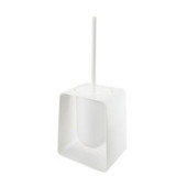  Free Standing Toilet Brush Holder, 4-7/10'' L x 5-1/10'' W x 13-1/2'' H, White 