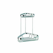  Small Double Corner Shower Basket, Visible Screws, Chrome Plated Brass, 8-7/10'' W