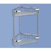  Wall Mounted Wire Corner Double Shower Basket, 0-7/10'' L x 5-9/10'' W x 10-3/5'' H, Chrome
