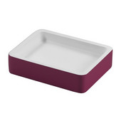  Rectangle Resin Soap Holder, 4-4/5'' L x 3-1/2'' W x 1-1/10'' H, Ruby red