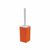  Free Standing Square Resin Toilet Brush Holder, 3-3/5'' L x 3-3/5'' W x 15-7/10'' H, Orange