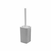  Free Standing Square Resin Toilet Brush Holder, 3-3/5'' L x 3-3/5'' W x 15-7/10'' H, Silver